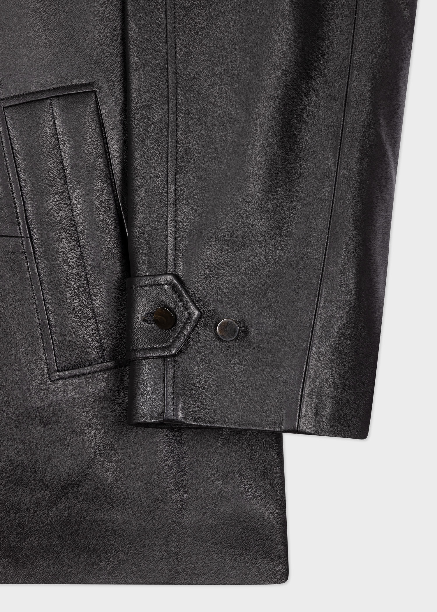 Leather Swing Jacket With Button Back - 2