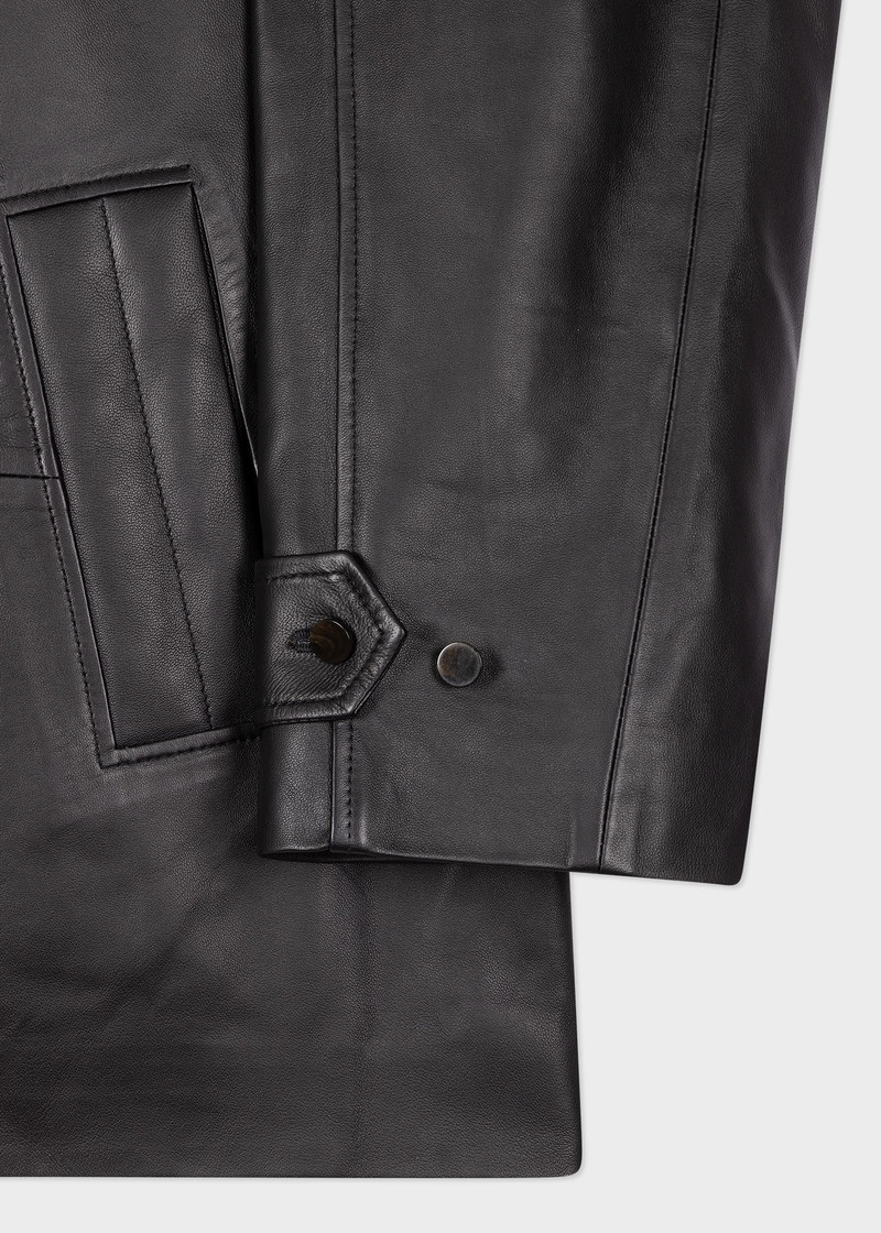 Paul Smith Leather Swing Jacket With Button Back outlook