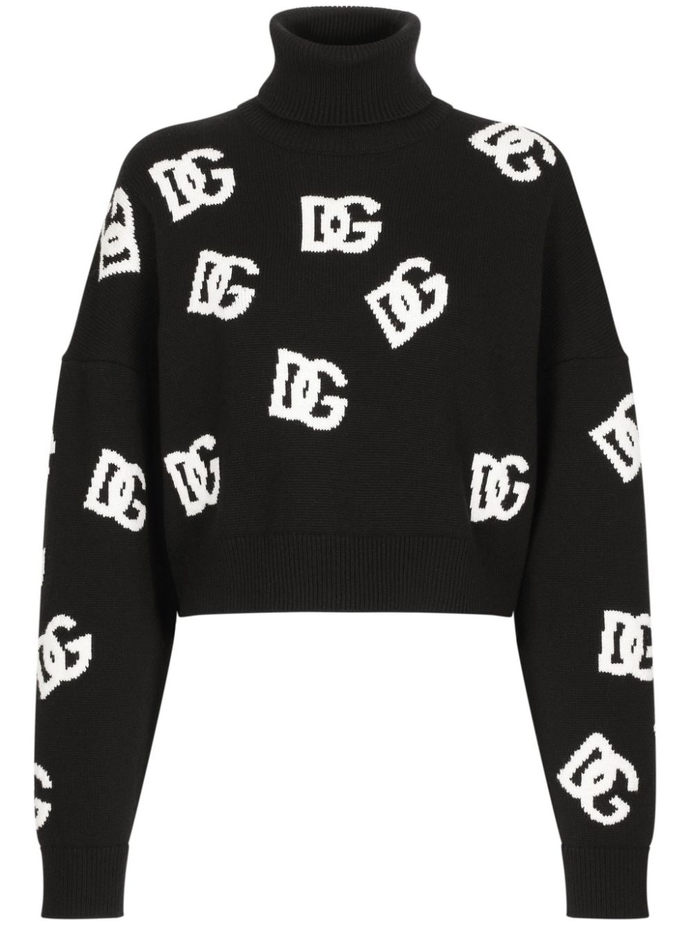 intarsia-knit logo virgin wool jumper - 1