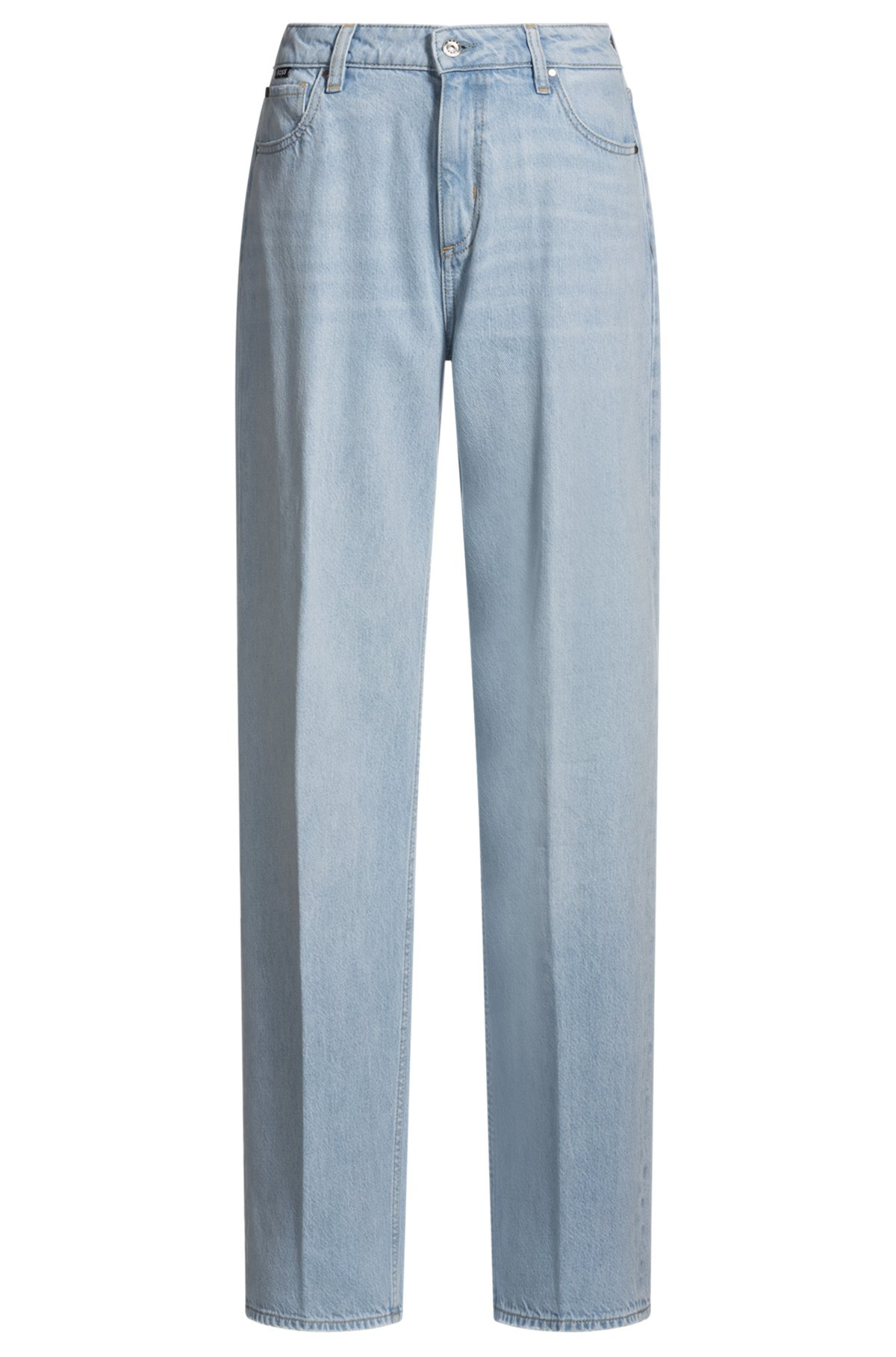 WIDE-LEG JEANS IN BLUE RIGID DENIM - 1