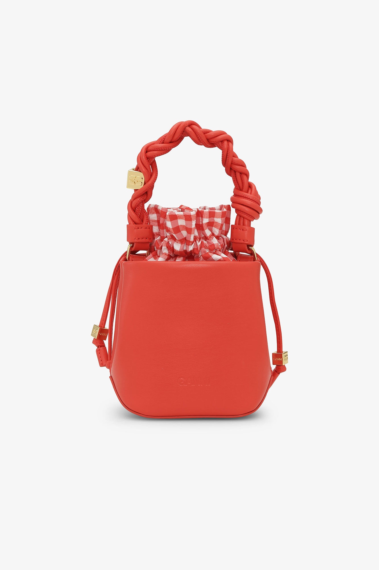 RED MINI GANNI BOU BUCKET BAG - 3