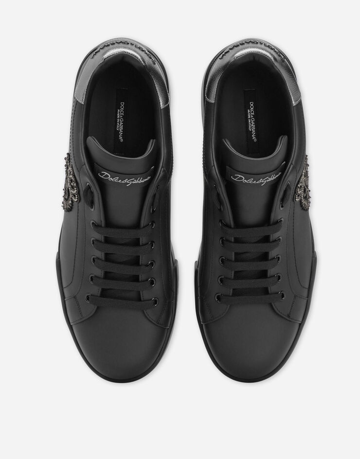 Calfskin nappa Portofino sneakers with crown patch - 4