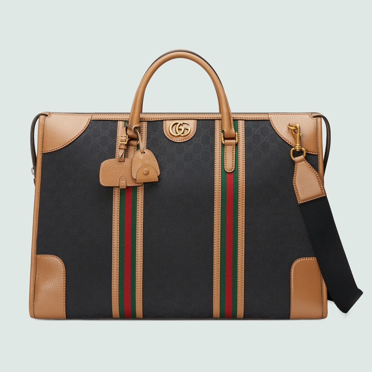 Extra large canvas duffle bag with Double G - 1