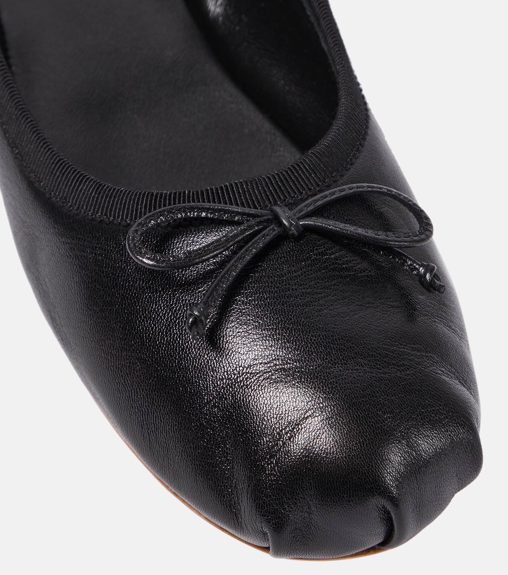 Logo leather ballet flats - 6
