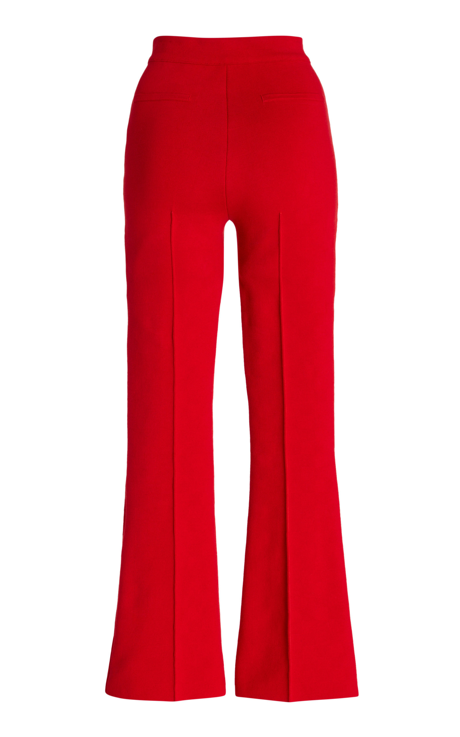 Kick Flared Stretch-Cotton Knit Pants red - 7