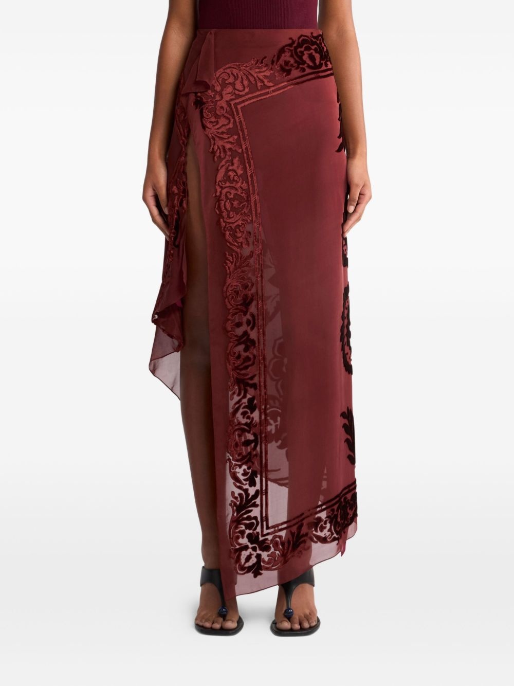 semi-sheer midi skirt - 2
