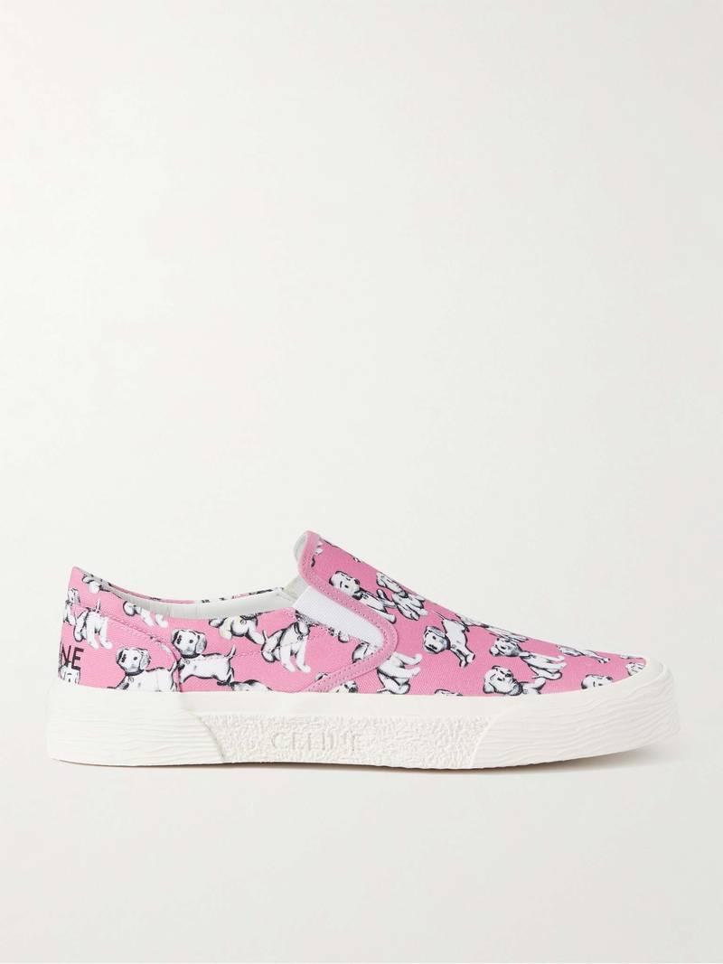 Printed Canvas Slip-On Sneakers 1