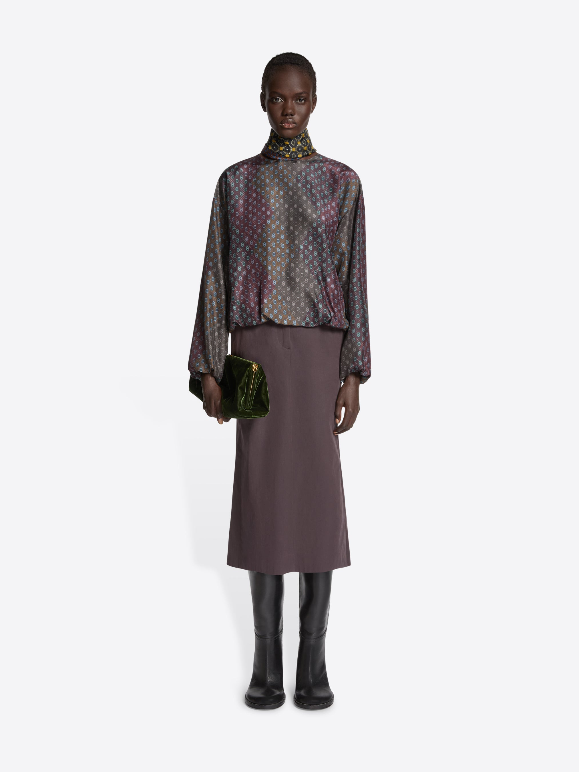 TAILORED COTTON POPLIN SKIRT - 2