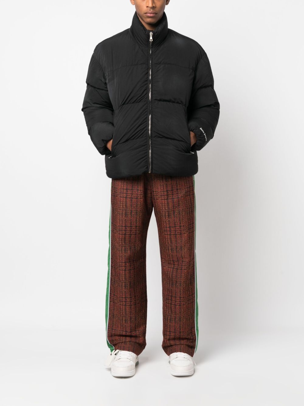 logo-embroidered padded jacket - 2