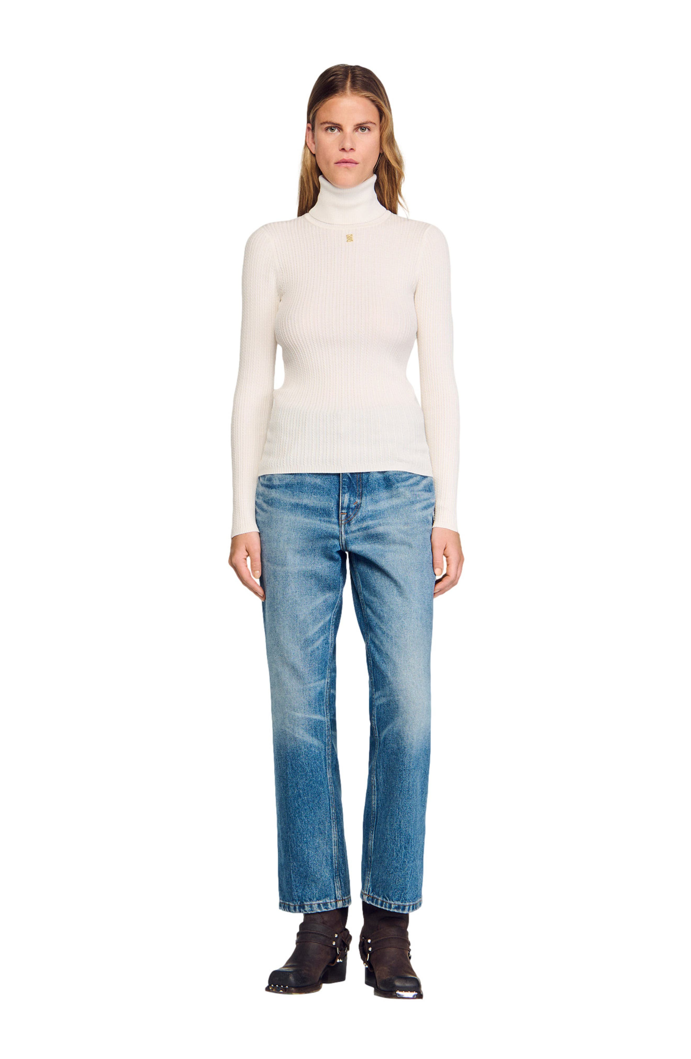 SANDRO Turtleneck sweater in Snow at Nordstrom - 2
