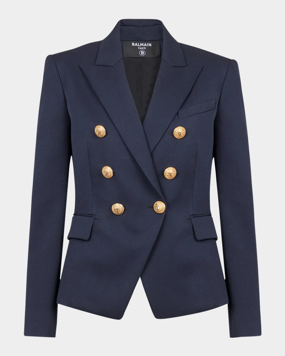 6-Button Fitted Wool Jacket - 1