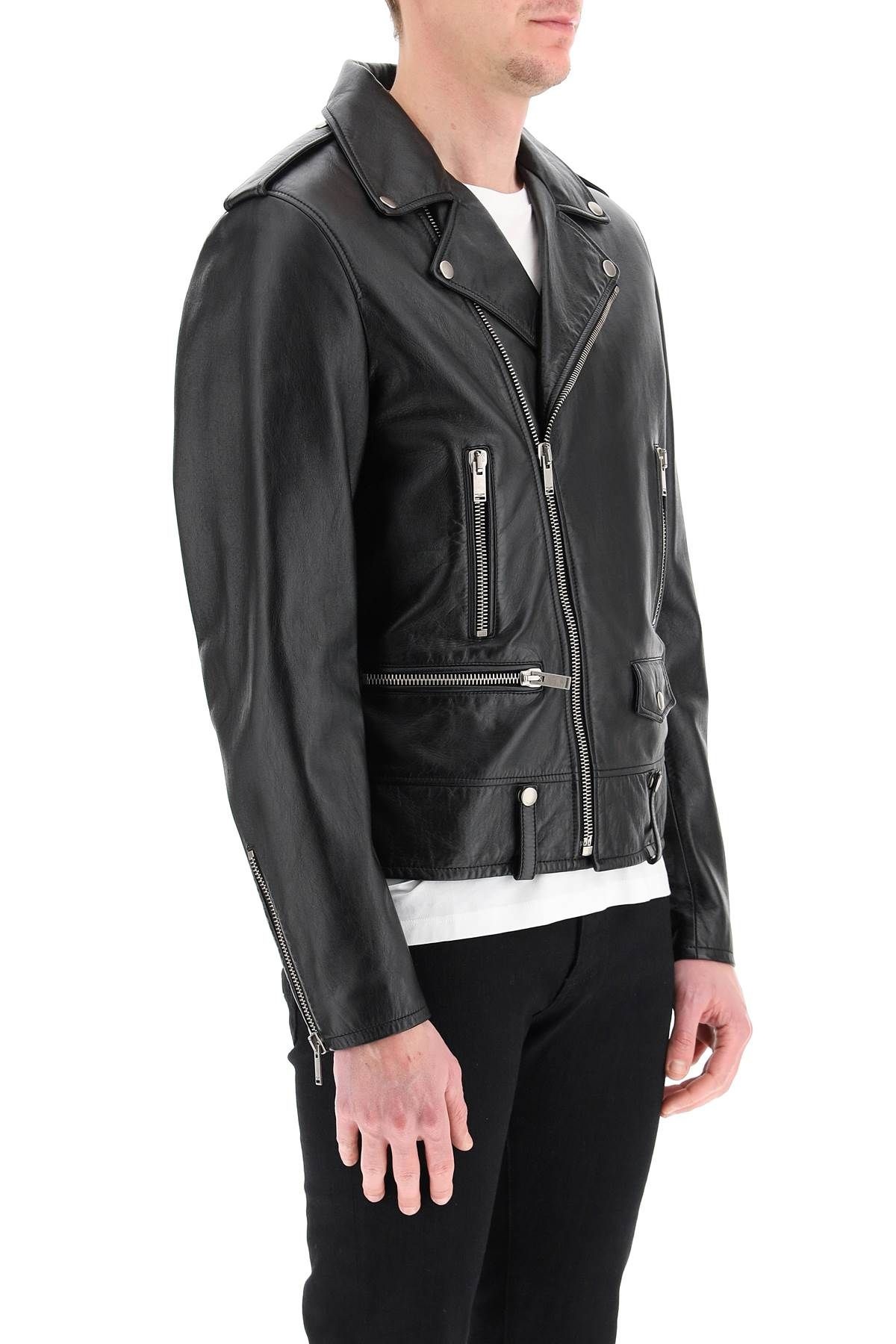 LEATHER BIKER JACKET - 3