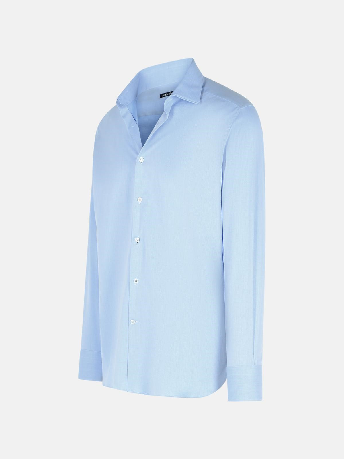 LIGHT BLUE COTTON SHIRT - 2