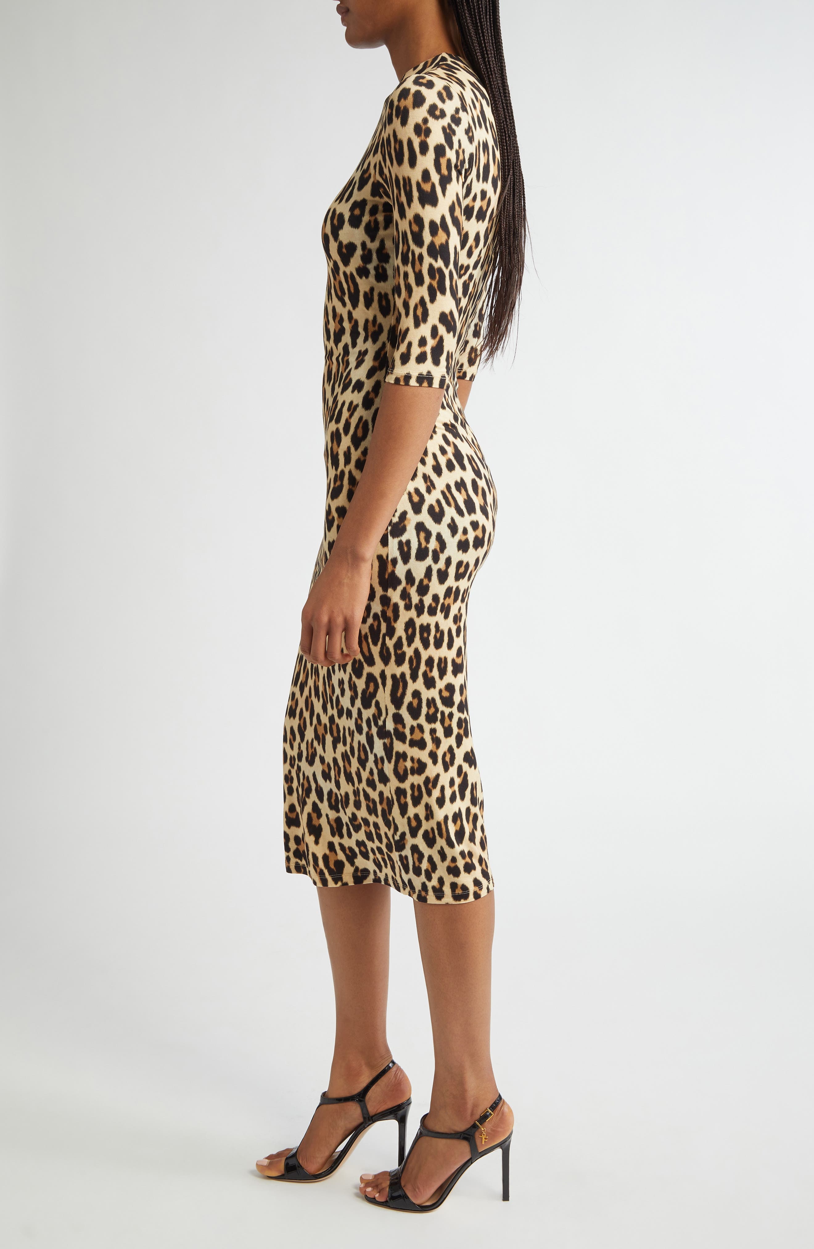 Alice + Olivia Delora Leopard Print Knit Midi Dress at Nordstrom - 3