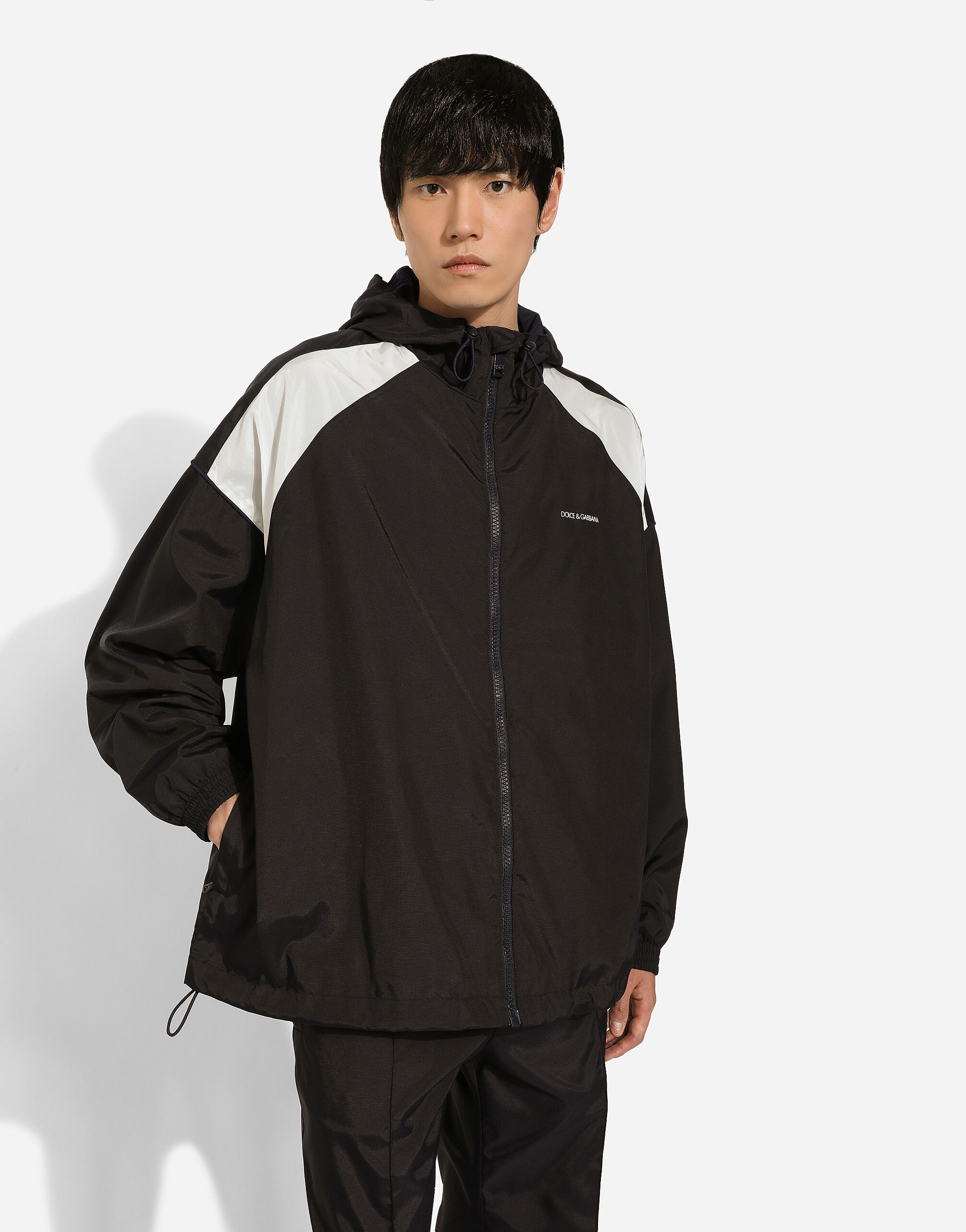 Technical fabric jacket with logo print - 4
