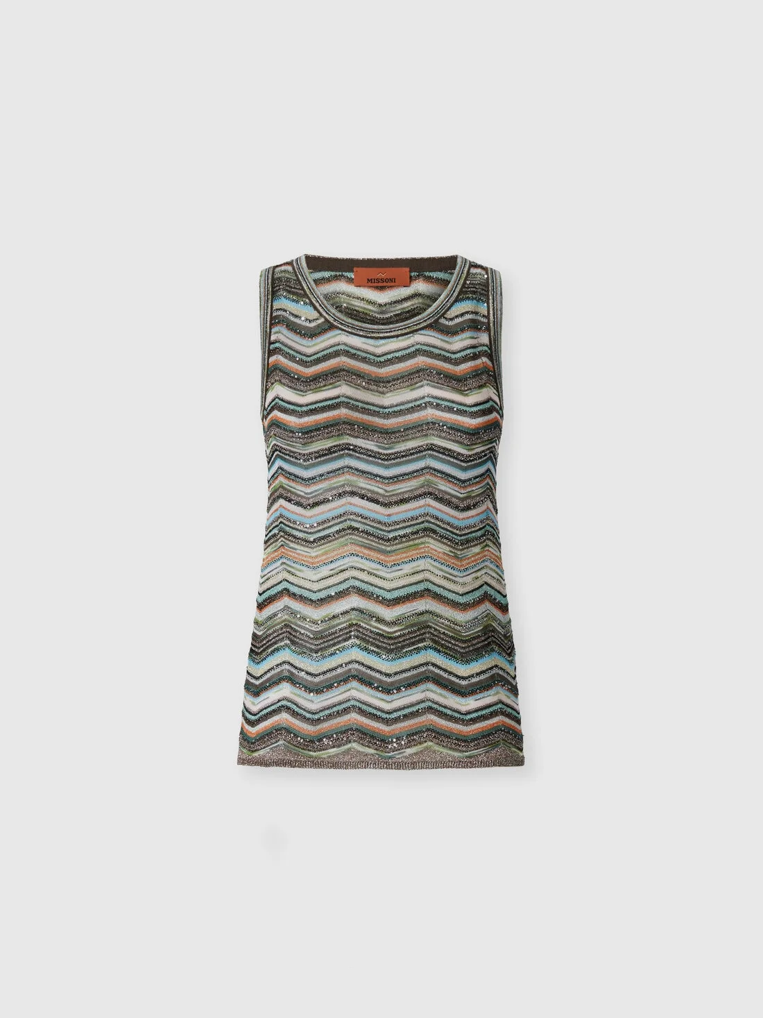 Sleeveless chevron viscose-blend top - 1