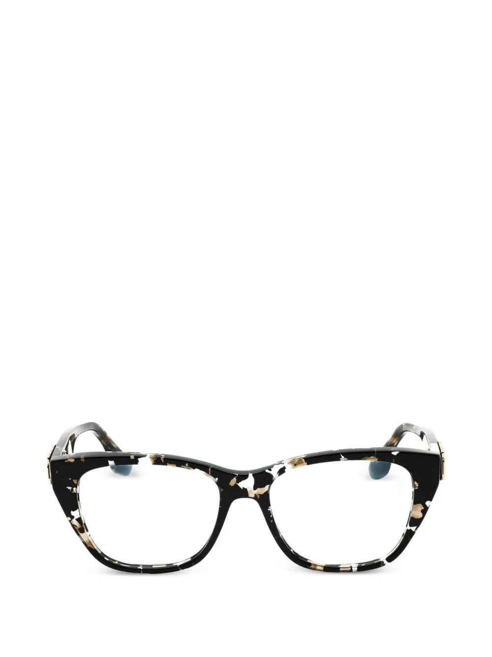 tortoiseshell-effect cat-eye frame glasses - 1