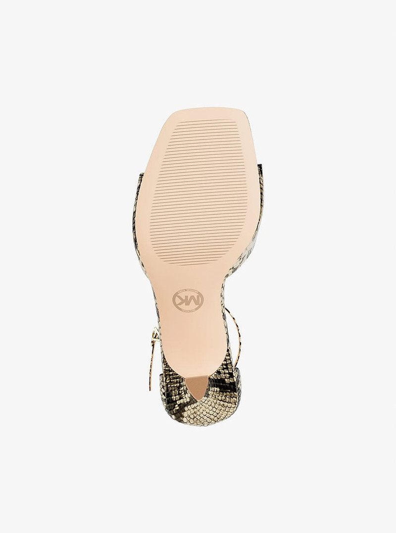 Amali Metallic Snake Embossed Sandal 6