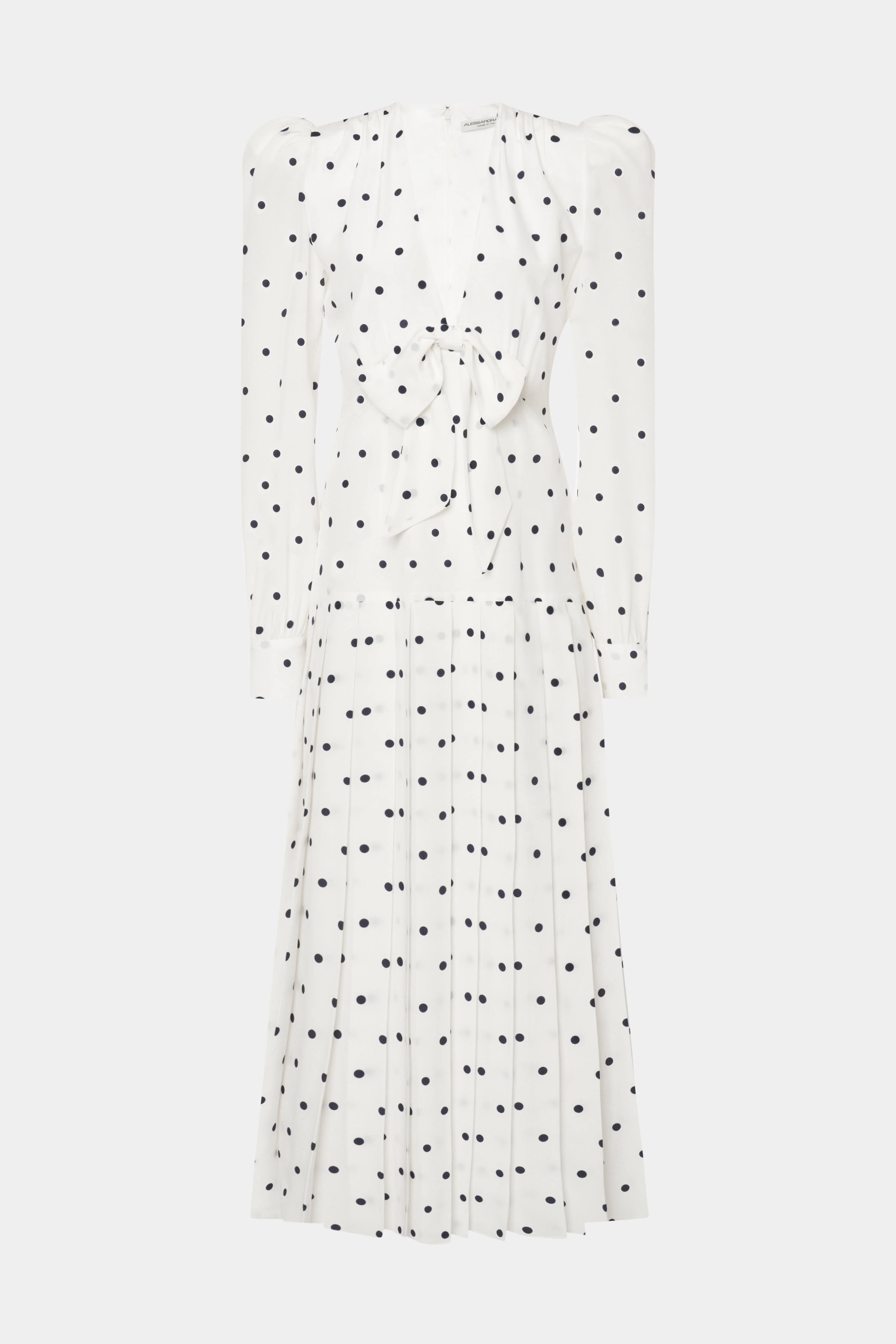 POLKA DOT DRESS WITH PLEATED SKIRT - 1