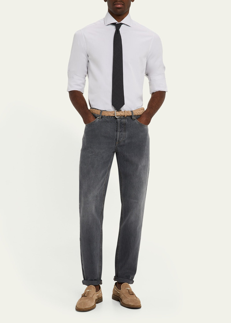 Brunello Cucinelli Men's Cotton Canvas Dress Shirt outlook