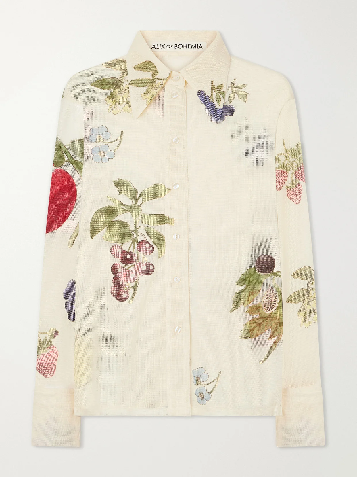 Dana Nine Fruit Printed Cotton-mesh Shirt - 1
