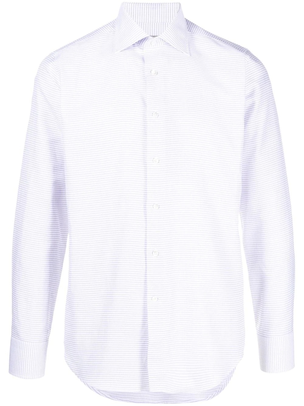 grid-pattern button-up shirt - 1