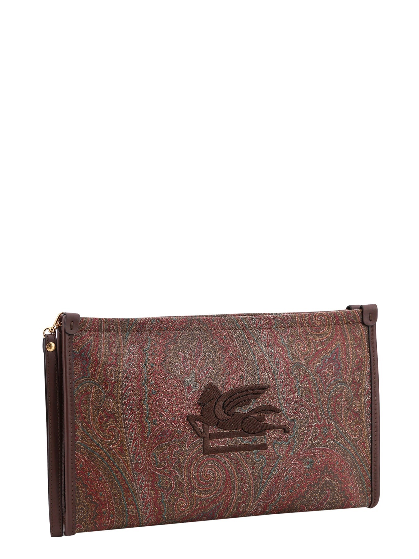 Coated canvas clutch with paisley motif - 3