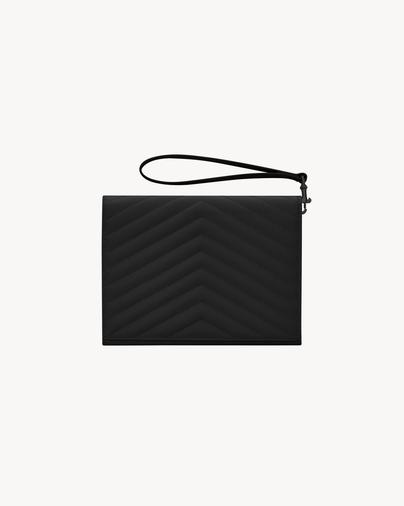 SAINT LAURENT CASSANDRE MATELASSÉ FLAP POUCH IN GRAIN DE POUDRE LEATHER outlook