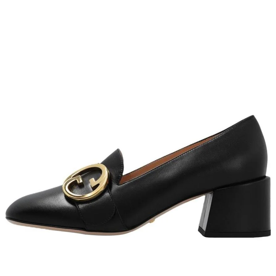 (WMNS) Gucci Blonde Mid-Heel Pumps 'Black' 700053-C9D00-1000 - 1
