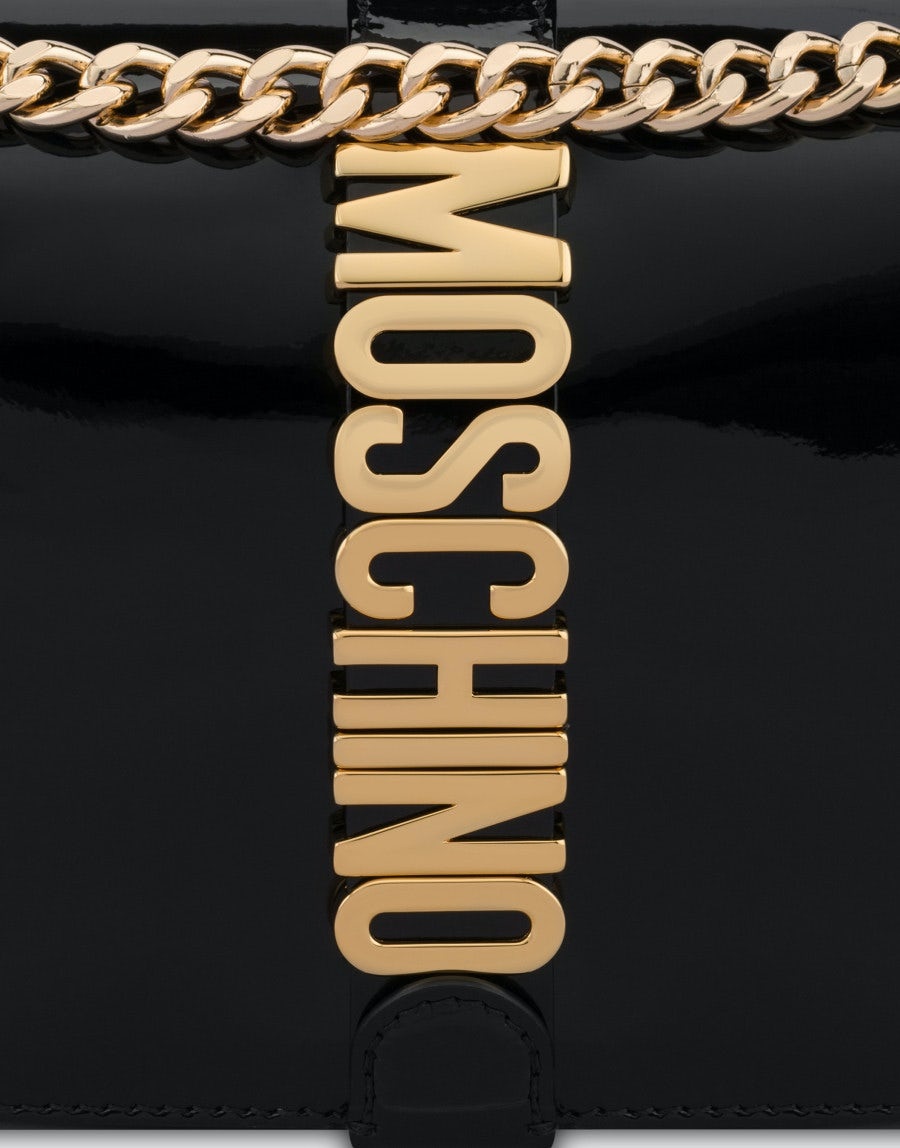 MOSCHINO BELT PATENT LEATHER SHOULDER BAG - 4