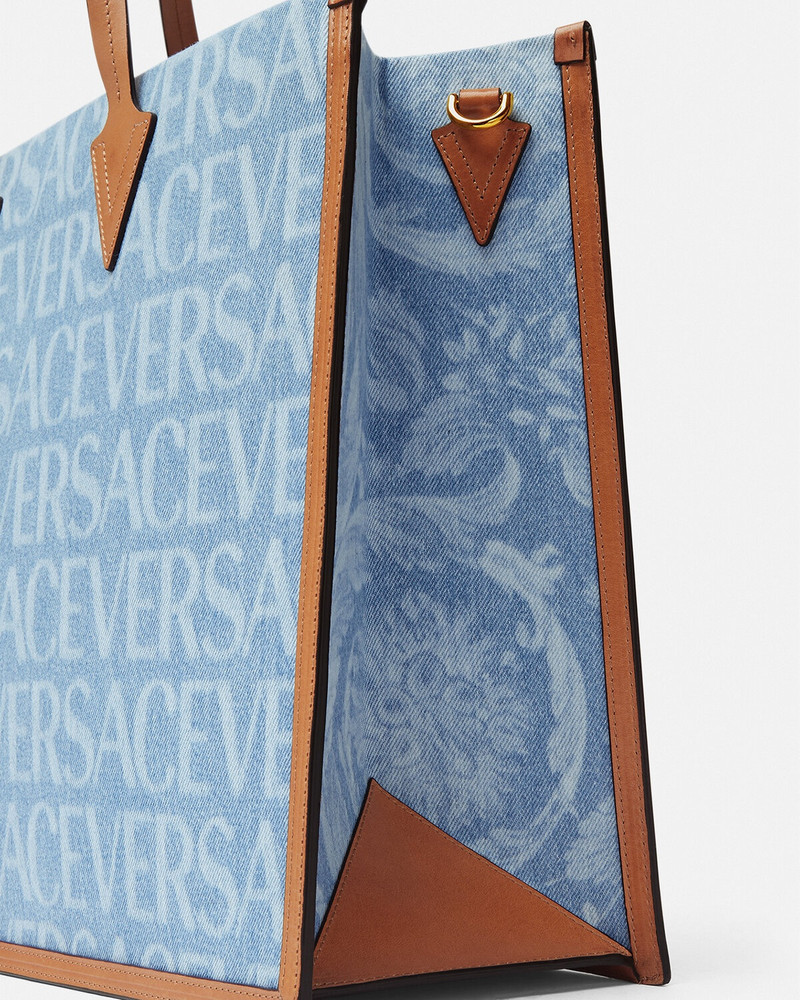 Versace Allover Denim Tote Bag 5