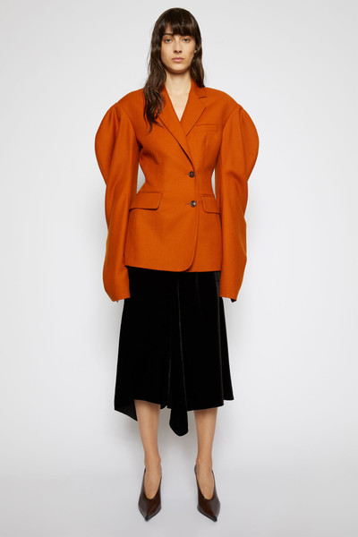 Acne Studios Puff-sleeve suit jacket saffron orange outlook