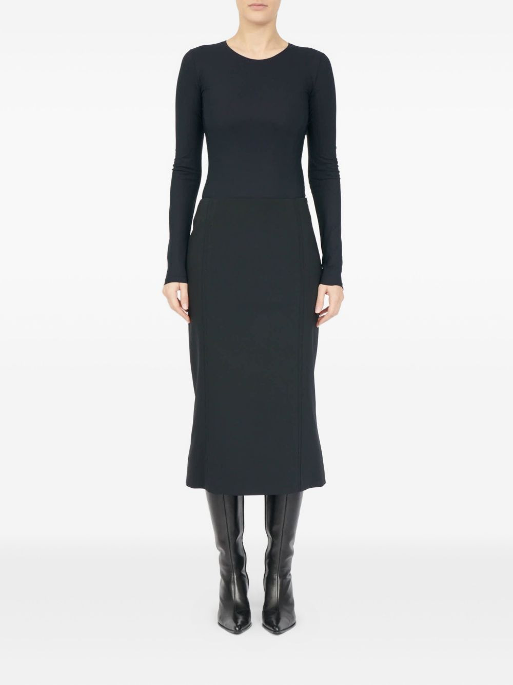 back-slit midi skirt - 2