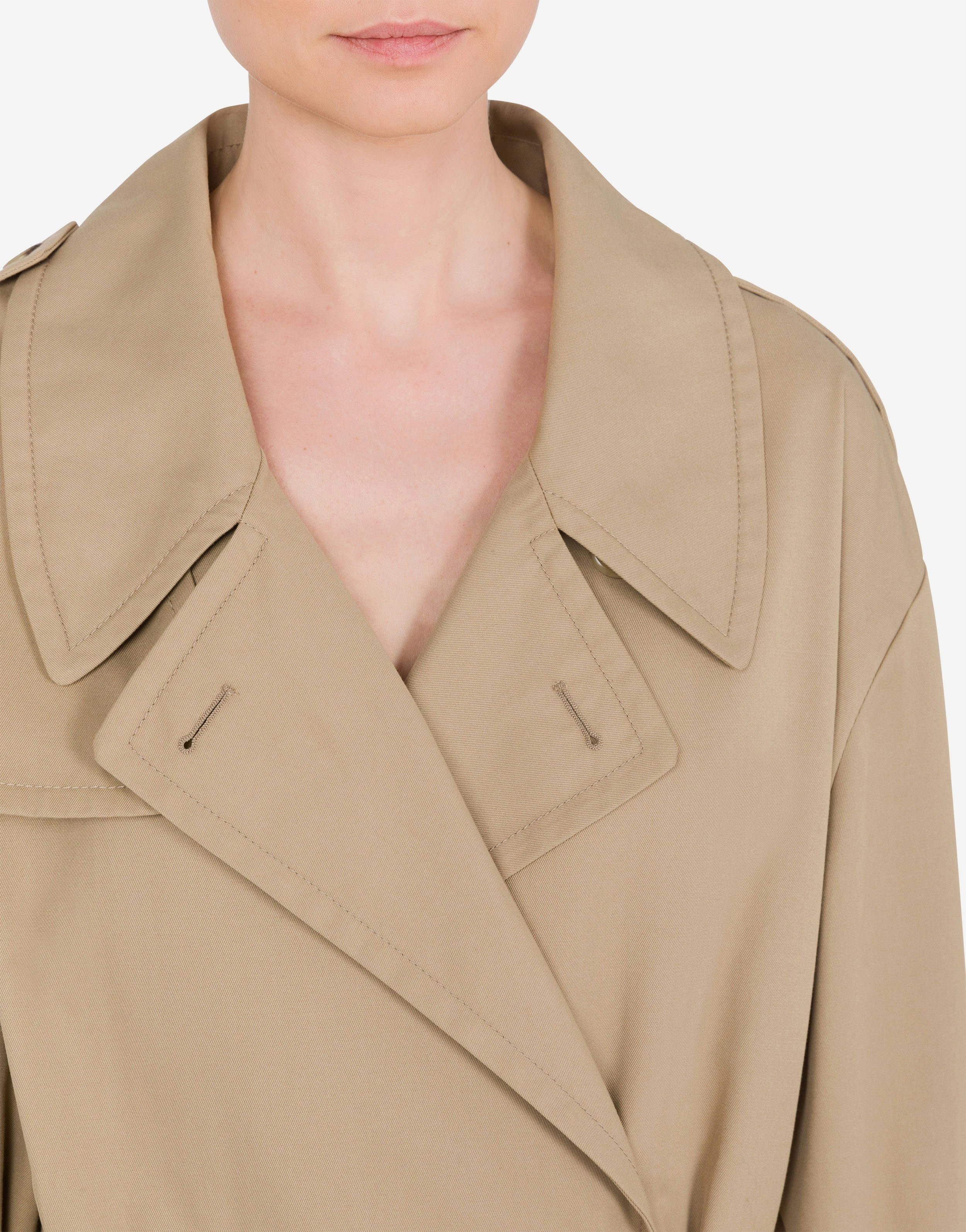 TRENCH COAT IN COTTON AND NYLON GABARDINE - 4