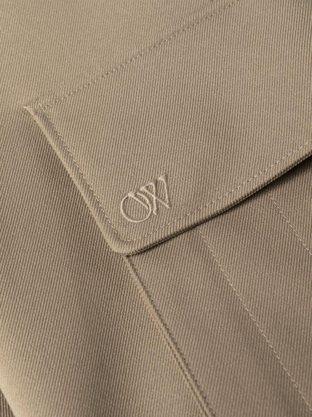 Ow Emb Drill wide-leg cargo trousers - 6