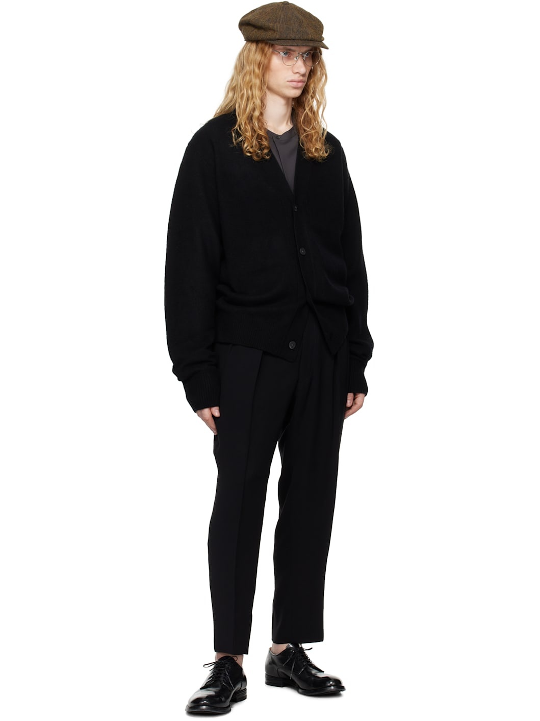 Black Oneside Raglan Sleeve Cardigan - 5