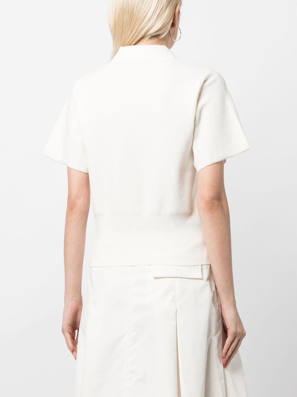 crepe-texture polo top - 4
