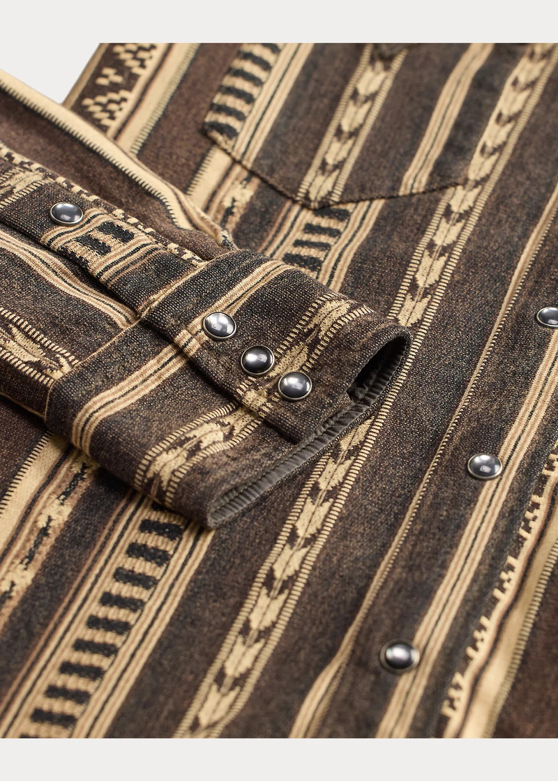 Slim Fit Jacquard-Knit Western Shirt 4