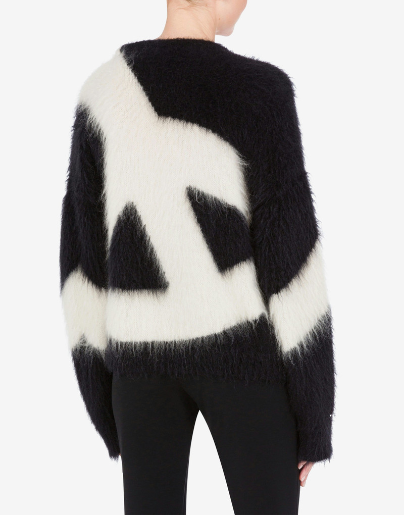 PULLOVER IN BRUSHED MOHAIR PEACE 3