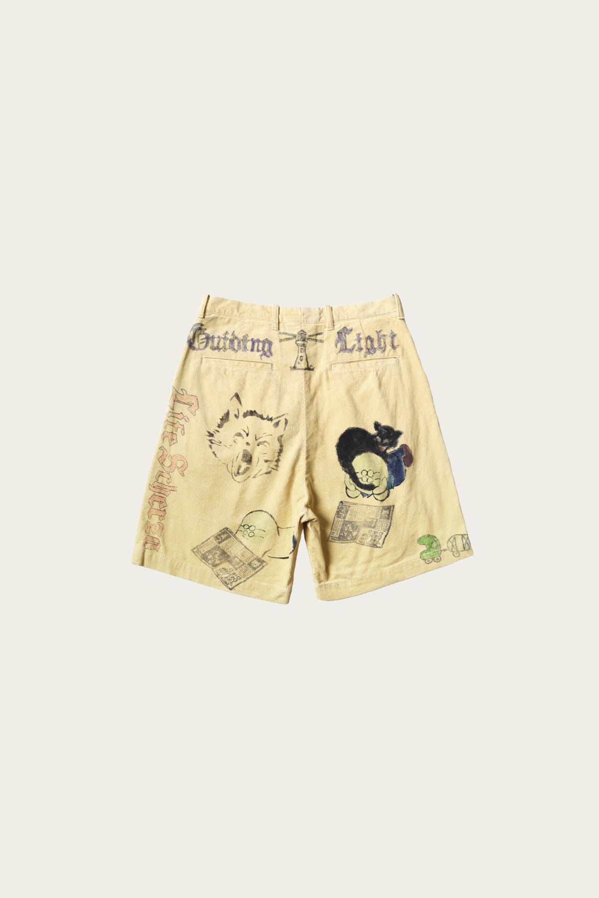 14W Corduroy IVY Short Pants (Memorial Paint Model) - Light Yellow - 2