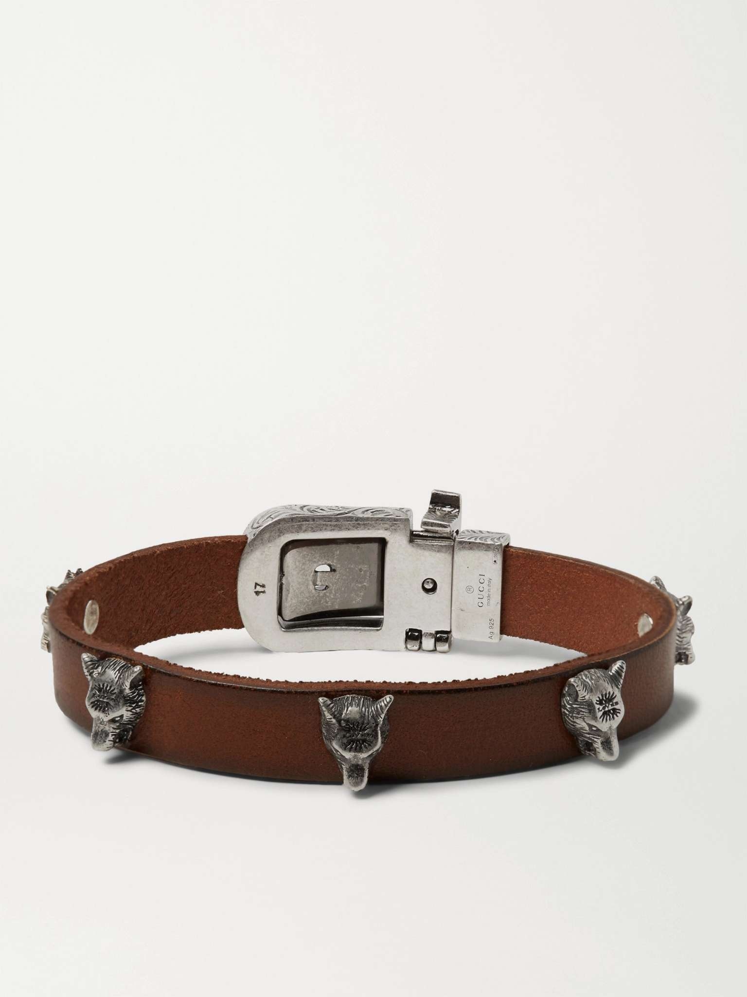 Burnished-Leather and Silver-Tone Bracelet - 3