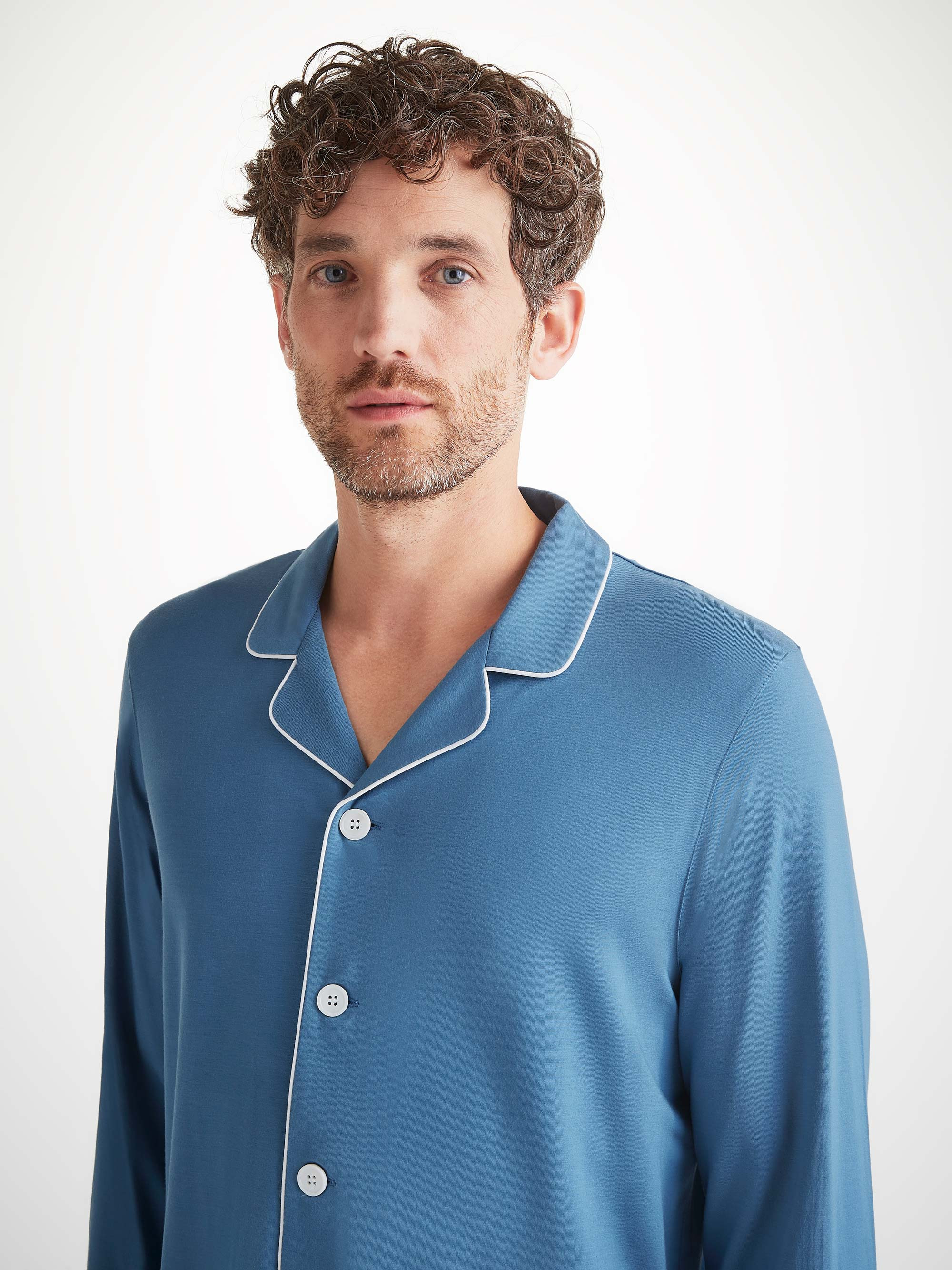 Men's Pajamas Basel Micro Modal Stretch Steel Blue - 1