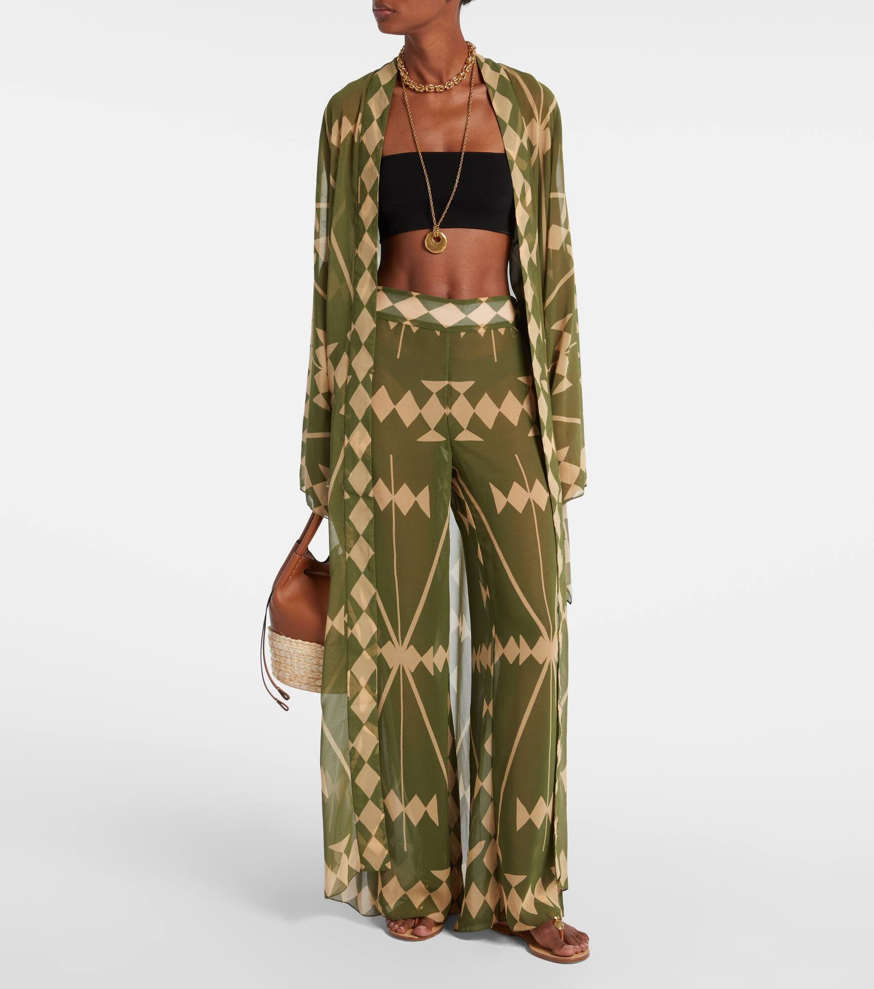 Printed georgette beach cover-up - 6