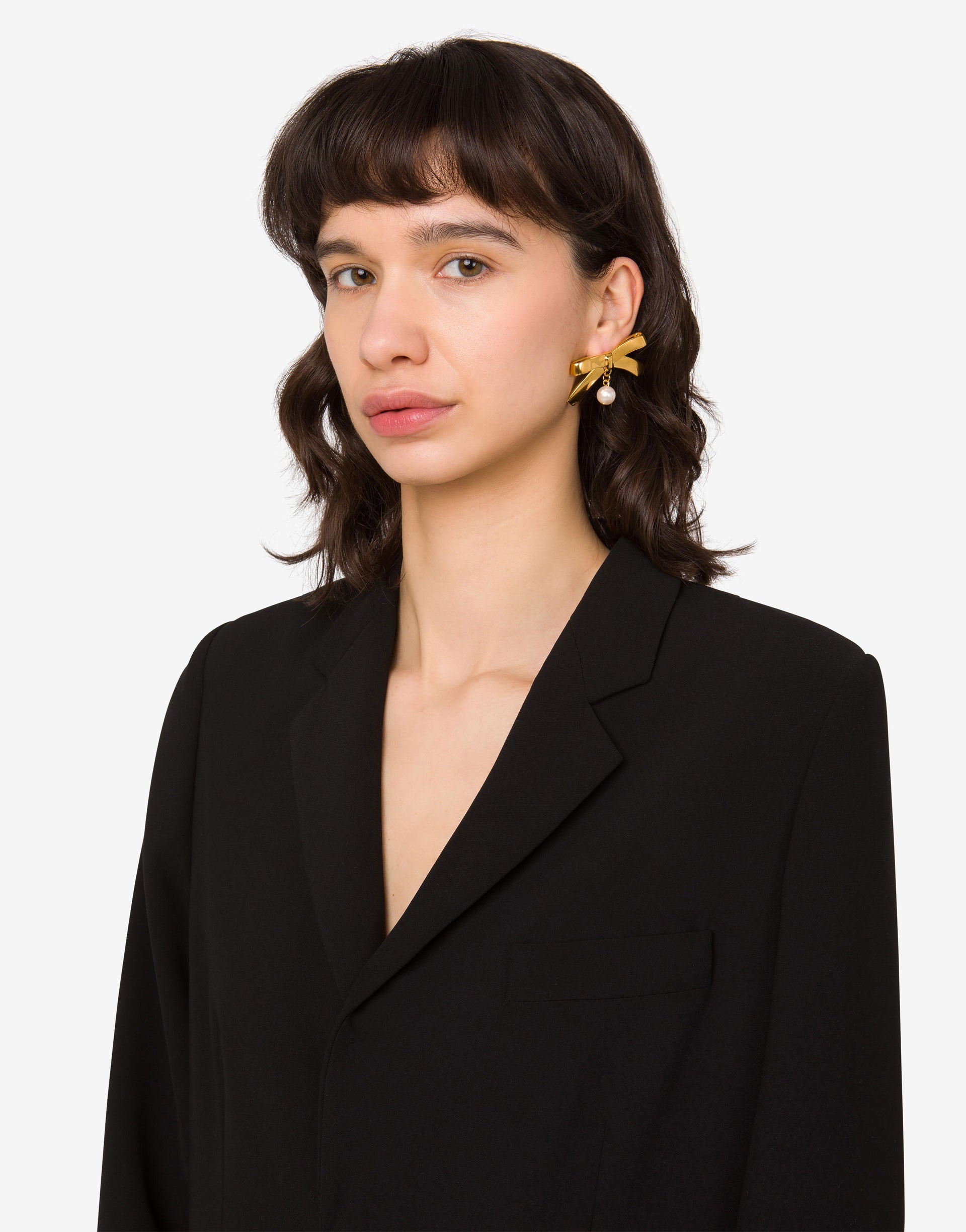 METAL EARRINGS WITH PEARL - 3