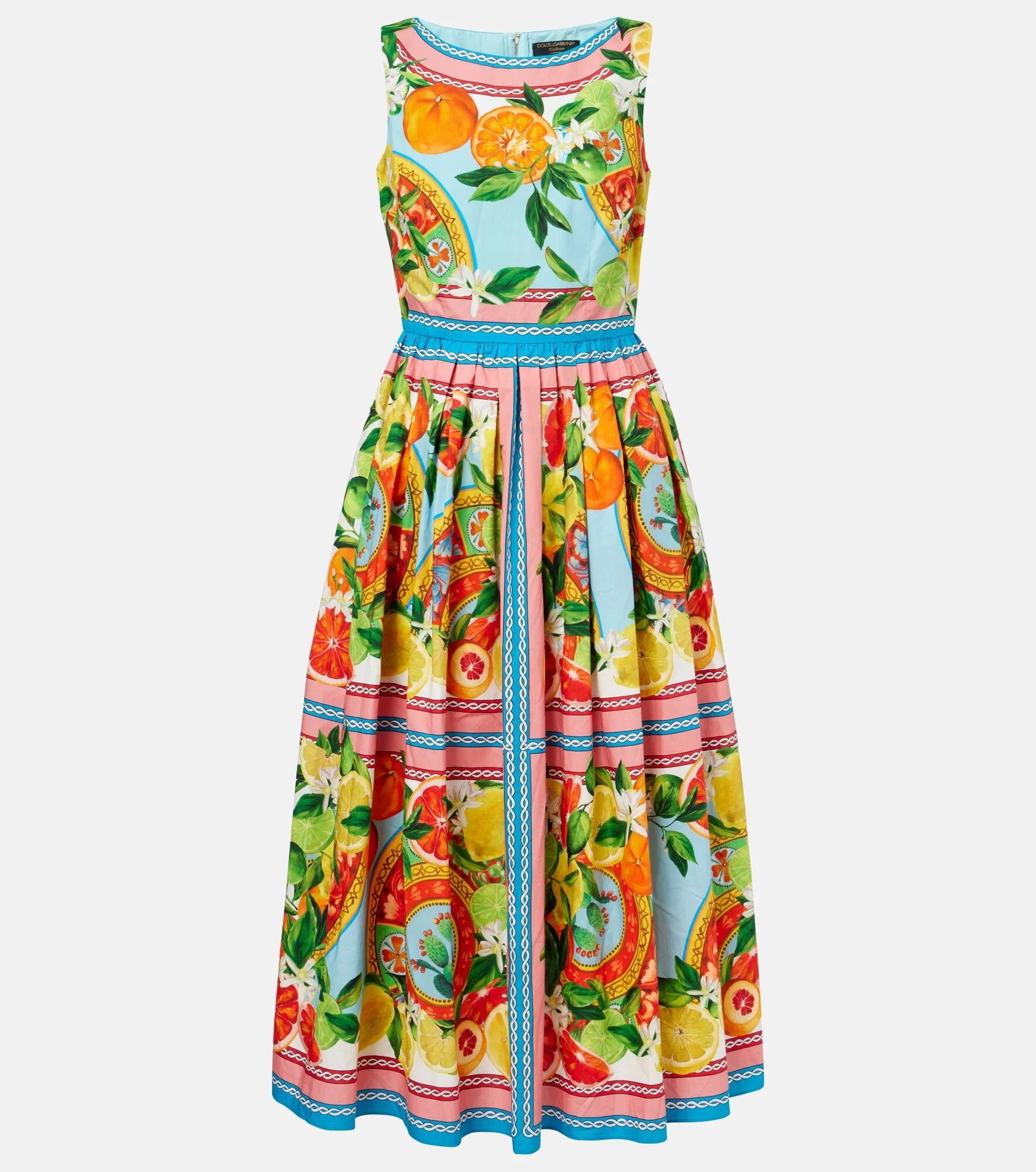 Dolce & Gabbana Printed cotton midi dress - P01061499 | REVERSIBLE