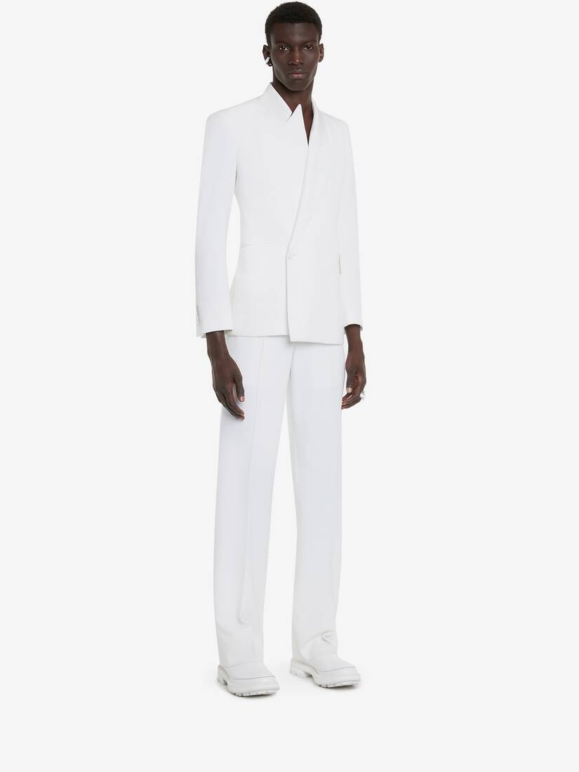 Men's Wide Leg Trousers in Soft White - 3