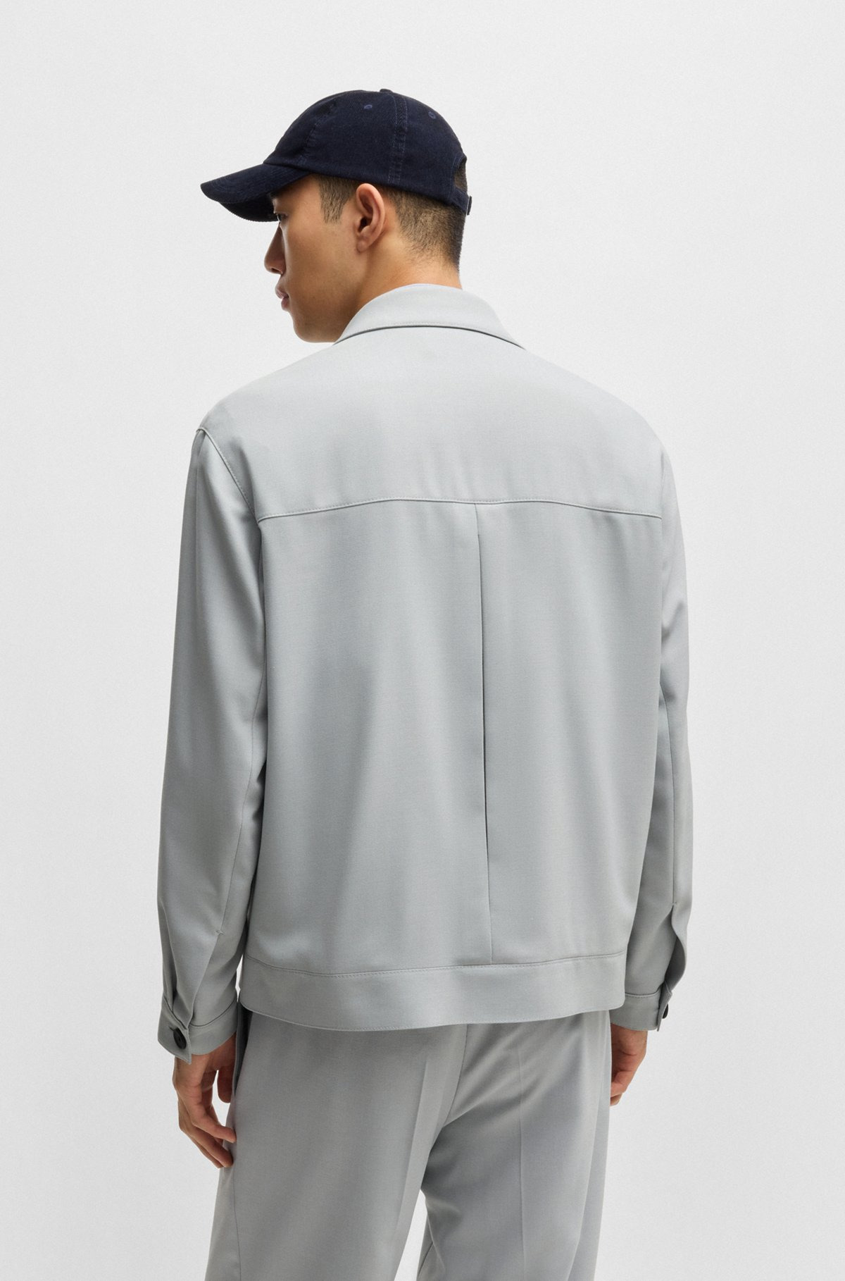 MODERN-FIT JACKET IN STRETCH TWILL - 4