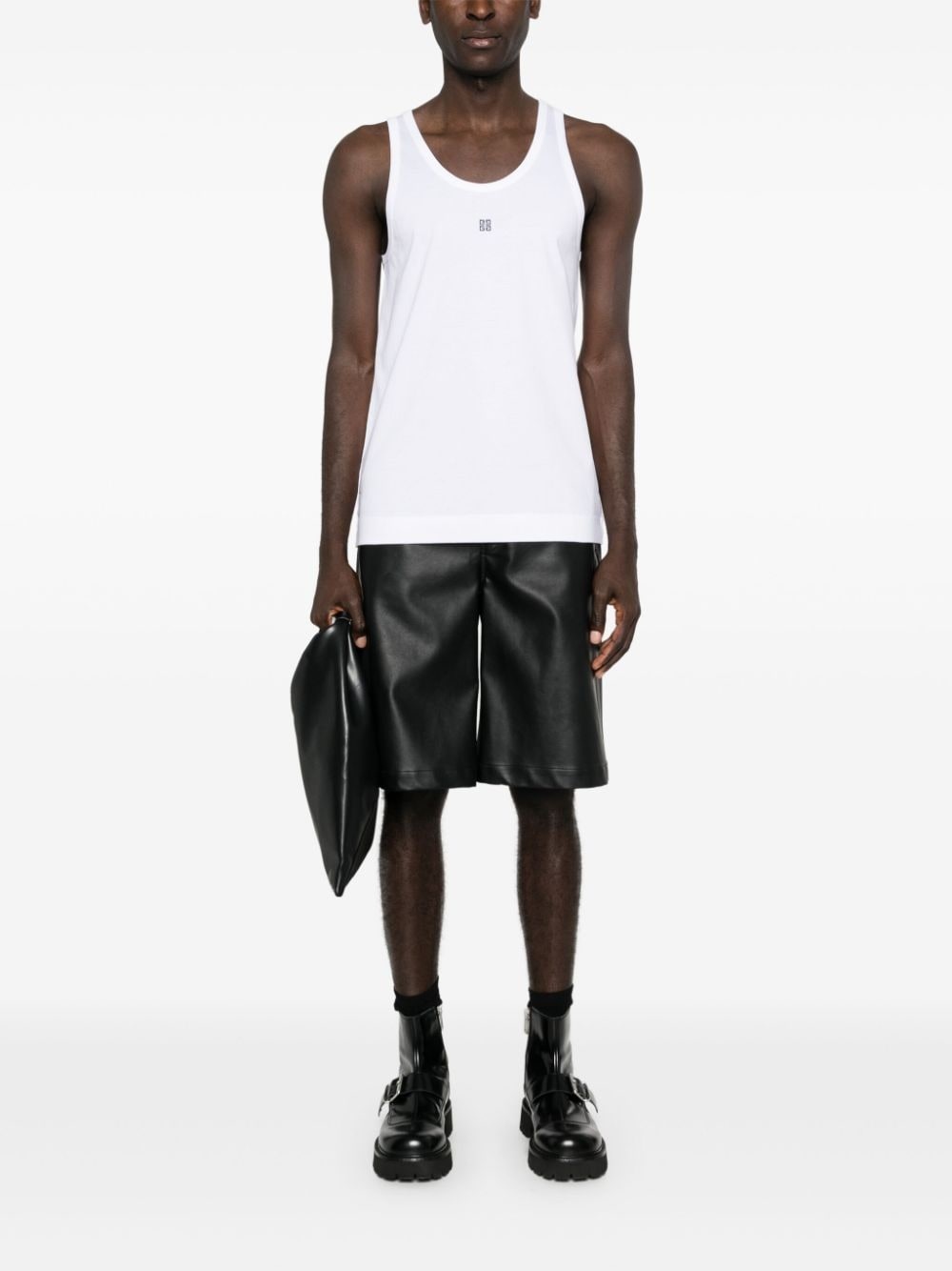 4G-embroidered cotton tank top - 2