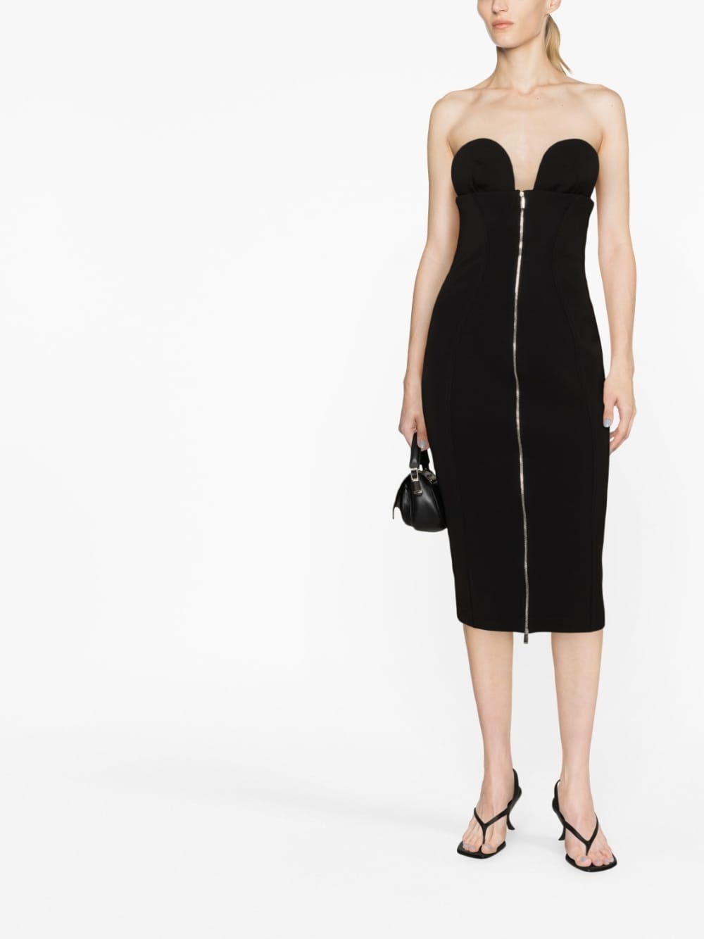 strapless midi dress - 2