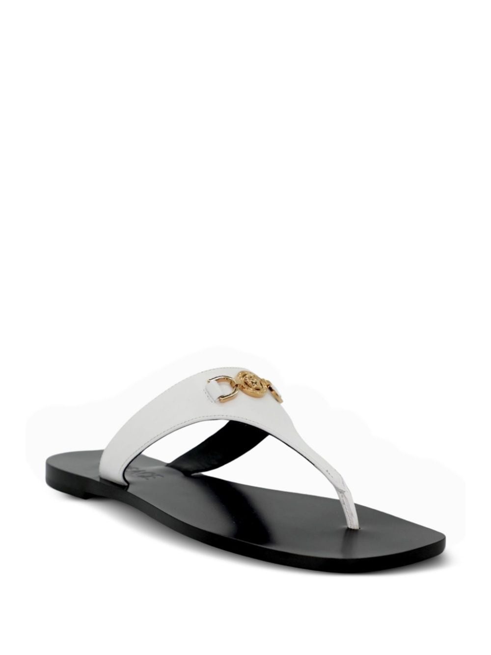Medusa-plaque leather flip-flops - 2